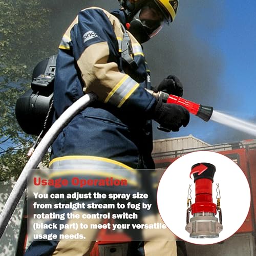 Image of ZYfire Fire Hose Nozzle - 2 inch NPSH Heavy Duty Fire Suppression Nozzle with Aluminum Camlock Fitting 2 inch Fire Hose Constant Flow Fog Nozzle (Not for NST /NH Thread)