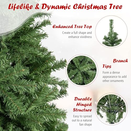 Árbol de Navidad artificial de 4.9 ft sin iluminación para decoración navideña del hogar y salón 3