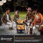 KESSER® Feuerschale Inkl. Abdeckung Feuerkorb mit Funkenschutz & Griffen + Schürhaken Feuerstelle 58 x 45 cm für Garten & Terrasse Metall Antik-Rost-Optik Multifunktional Fire Pit Heizung BBQ braun – Bild 4