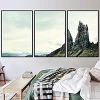 3 Piece Framed Canvas Wall Art Mountain Landscape Canvas Prints Home Artwork Decoration for Living Room,Bedroom - 16