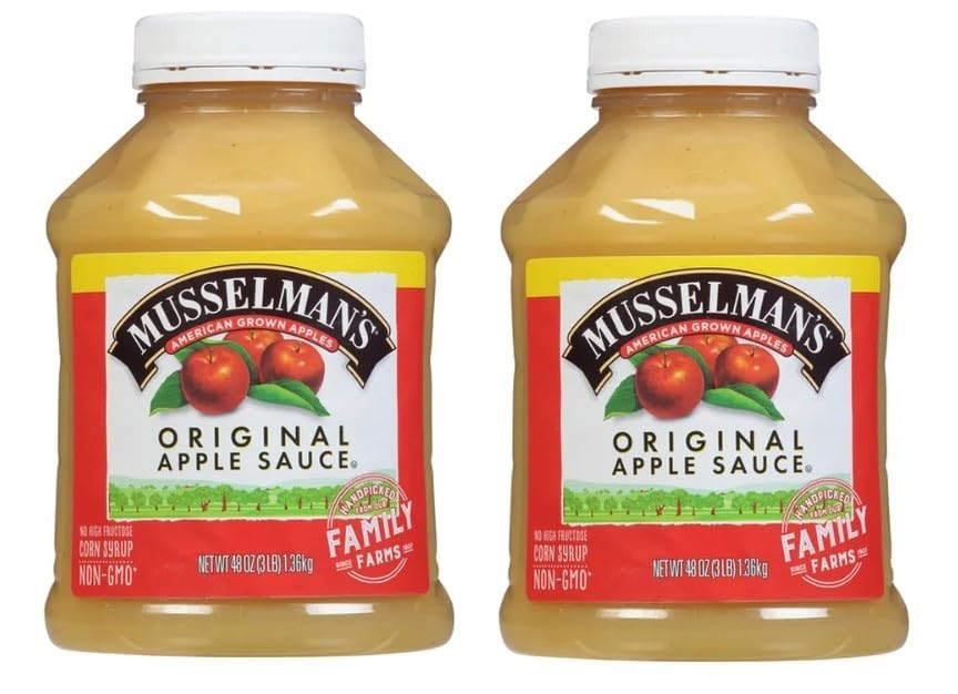 Home Style Original Applesauce, American Grown Apples by Musselmanns., Non-GMO, Gluten Free, Dairy Free, 48 Oz Jar - Pack of 2
