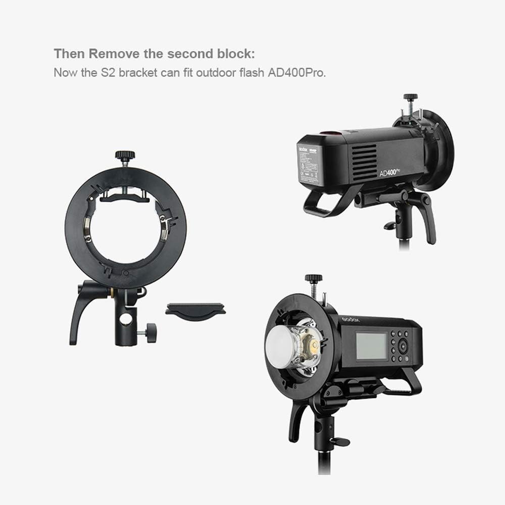 Godox S2 Bowens S-Type Coupe-Flux + Support pour Windows, Souple, boîtes, Vaisselle, etc. ; Beauté avec Monture Bowens