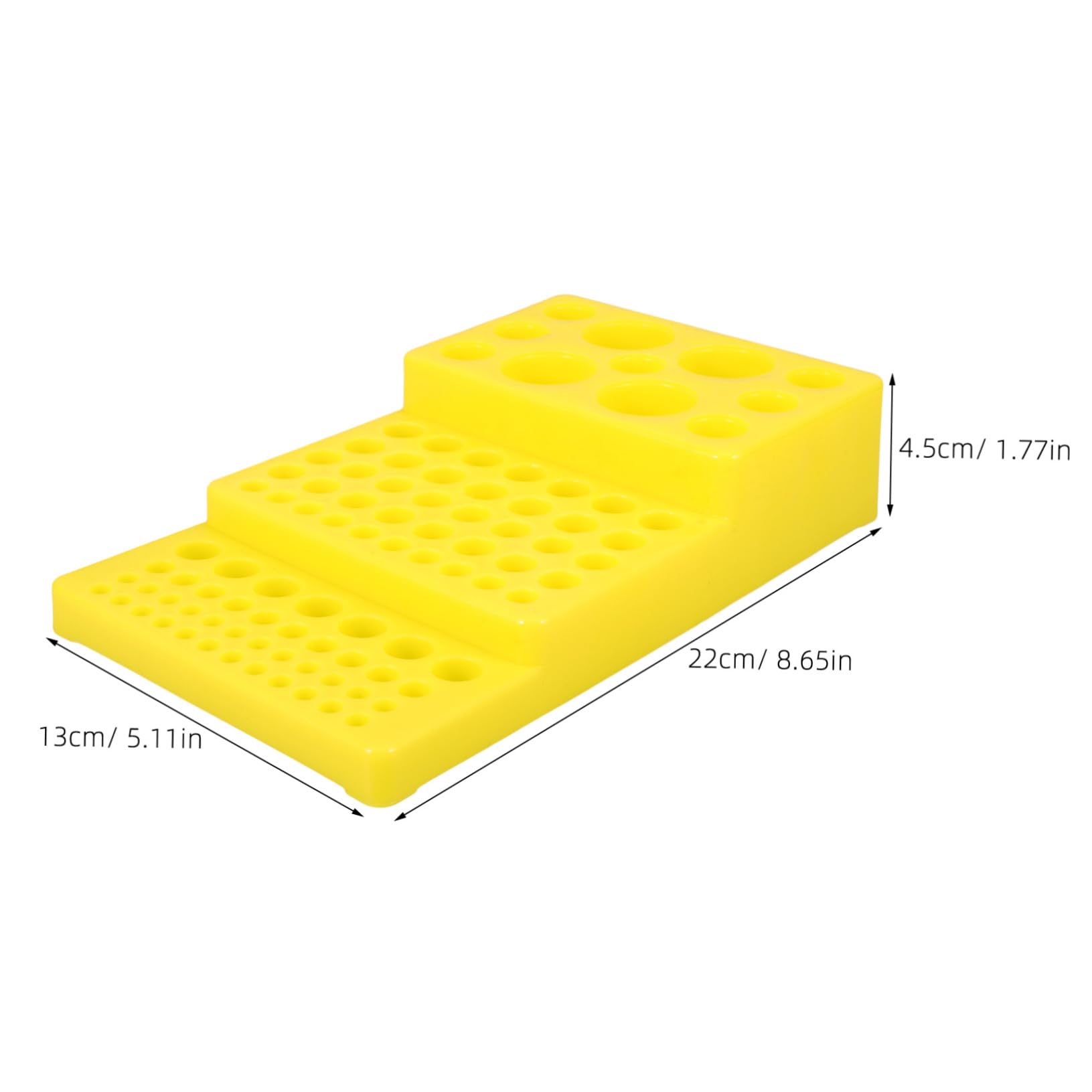 FUNOMOCYA Test Tube Holder for Lab Use Organizer Sturdy Plastic 4-28mm Diameter Yellow Rack