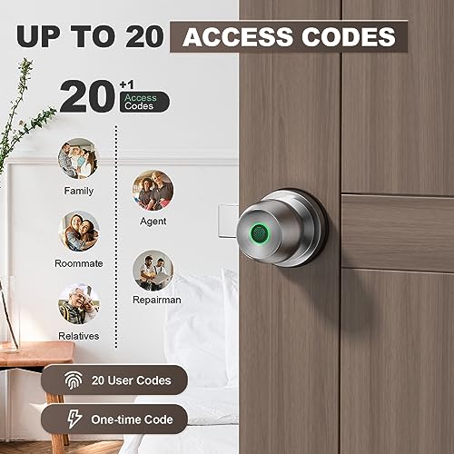 Hei Liang HL-2 Smart Door Knob, Fingerprint Door Lock Smart Lock Biometric Door Lock Fingerprint Door Knob thumb #2
