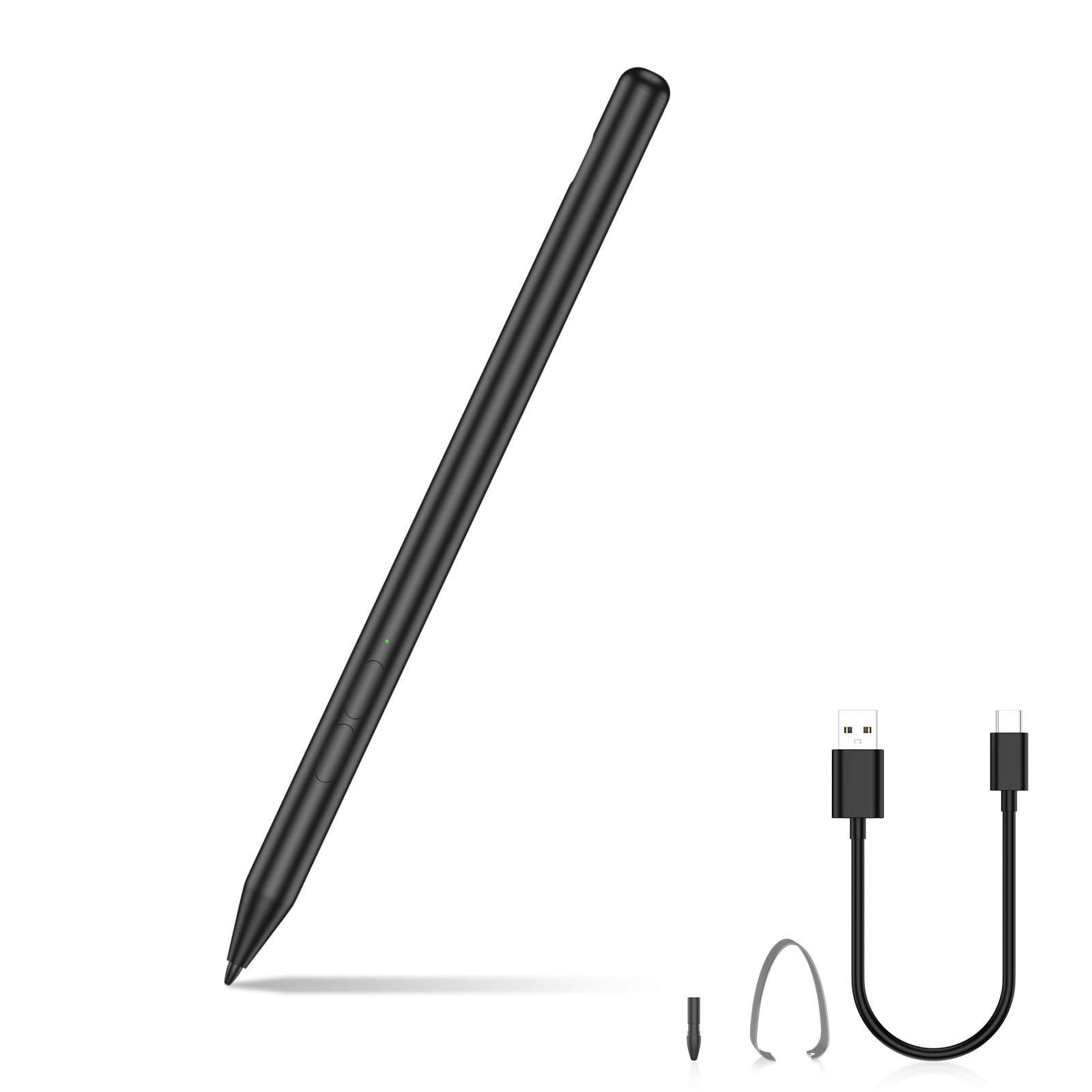 Lápiz para Surface, 4096 Niveles de Presión, Batería de 260h, Carga Rápida USB-C, Sensible a la Inclinación, Rechazo de Palma para Microsoft Surface Pro 11/X/9/8/7/6/5/4/3, Go/Studio/Book/Laptop