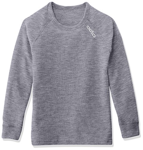 Odlo ML WARM, T-shirt manches longues Mixte enfant, Gris (grey melange), 128