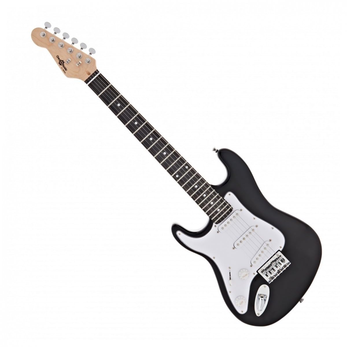 Chitarra Elettrica 3/4 LA Mancini Nera con Ampli 10W | Per giovani mancini, scala e corpo più piccoli, design leggero e durevole, accessori essenziali inclusi