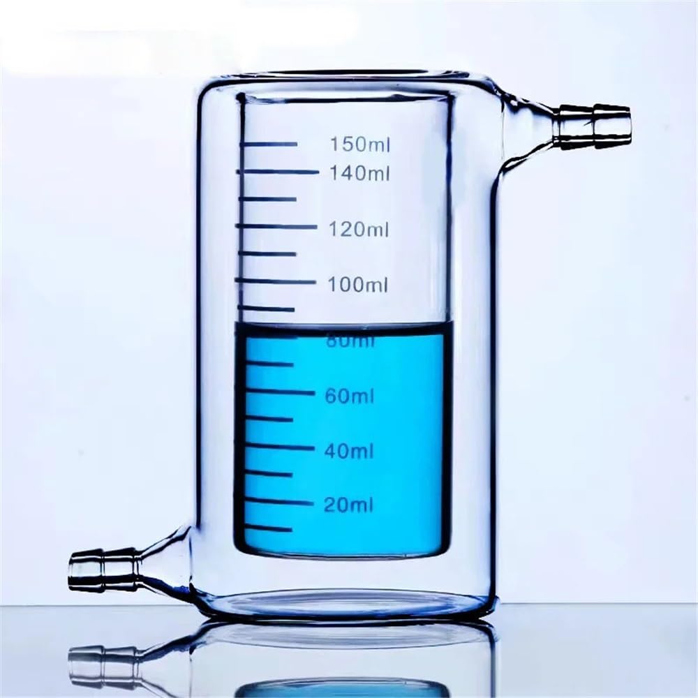Cristalería de Laboratorio Reactor de vaso de precipitados con camisa de vidrio de doble capa de 100/200/250/500/1000 ml(500ml)