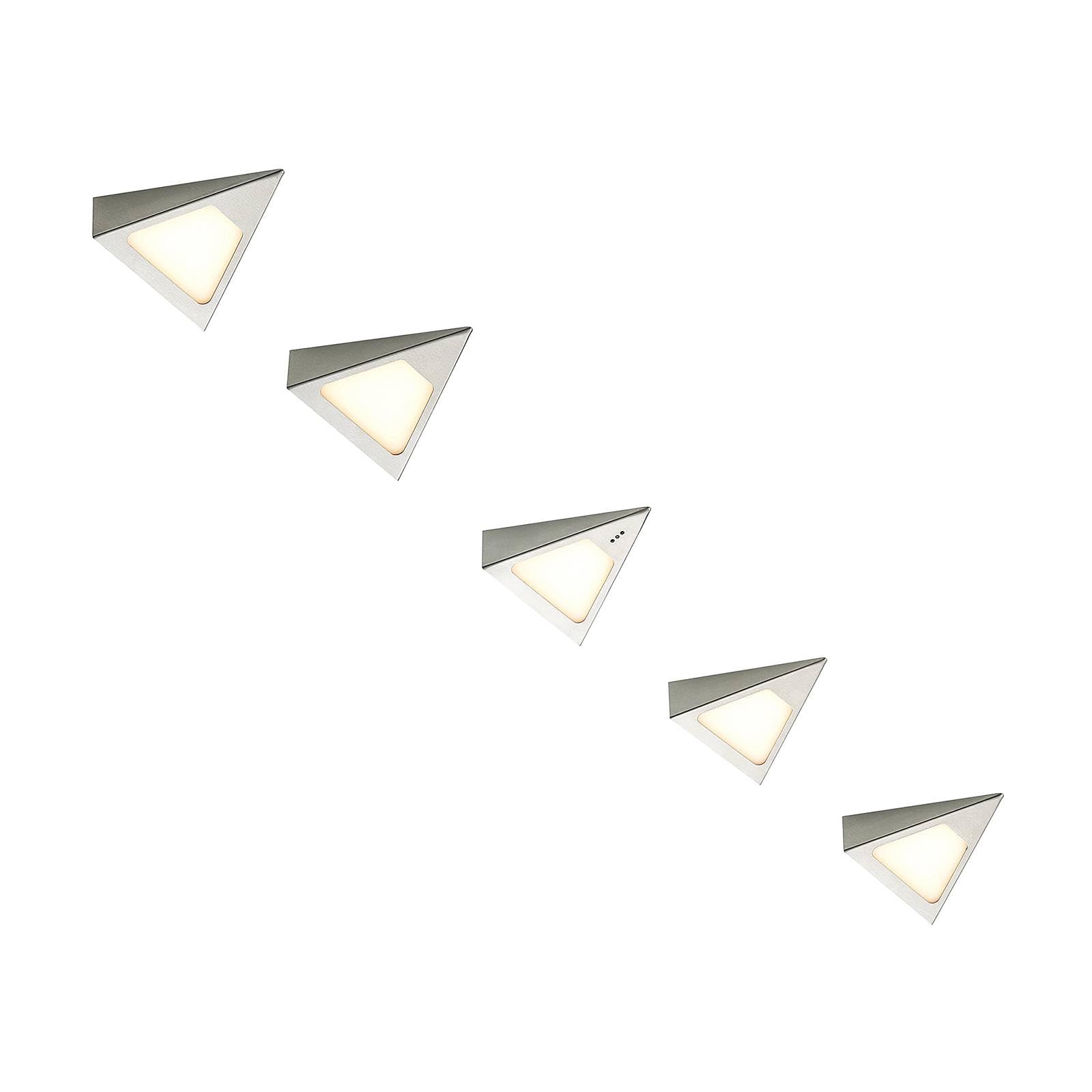 LED Unterschrankleuchten (Unterbauleuchte) Odia dimmbar mit Bewegungsmelder (Modern) in Alu aus Edelstahl (5 flammig,) Wohnzimmerleuchte