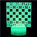 Jinnwell 3D Chess Night Light Lamp Illusion 7 Color Changing Touch Switch Table Desk Decoration Lamps Led Christmas Gift with Acrylic Flat ABS Base USB Cable Toy
