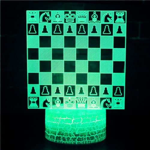 Lámpara de ilusión 3D de ajedrez para mesa, cambio de color miniatura 5