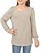 BZB Girls Fall Sweaters Cute Puff Sleeve Square Neck Oversized Dress Up Clothes Khaki Size 11-12