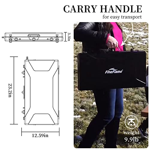 Fineflame Camping Stove 3 Burner 20400 Btu Propane Camping Stove, Portable Camping Stove With Regulator, Toast Tray, Windshield For Car Camping Bbq Picnics Outdoor Cooking Camping Gas Stove #TOP3