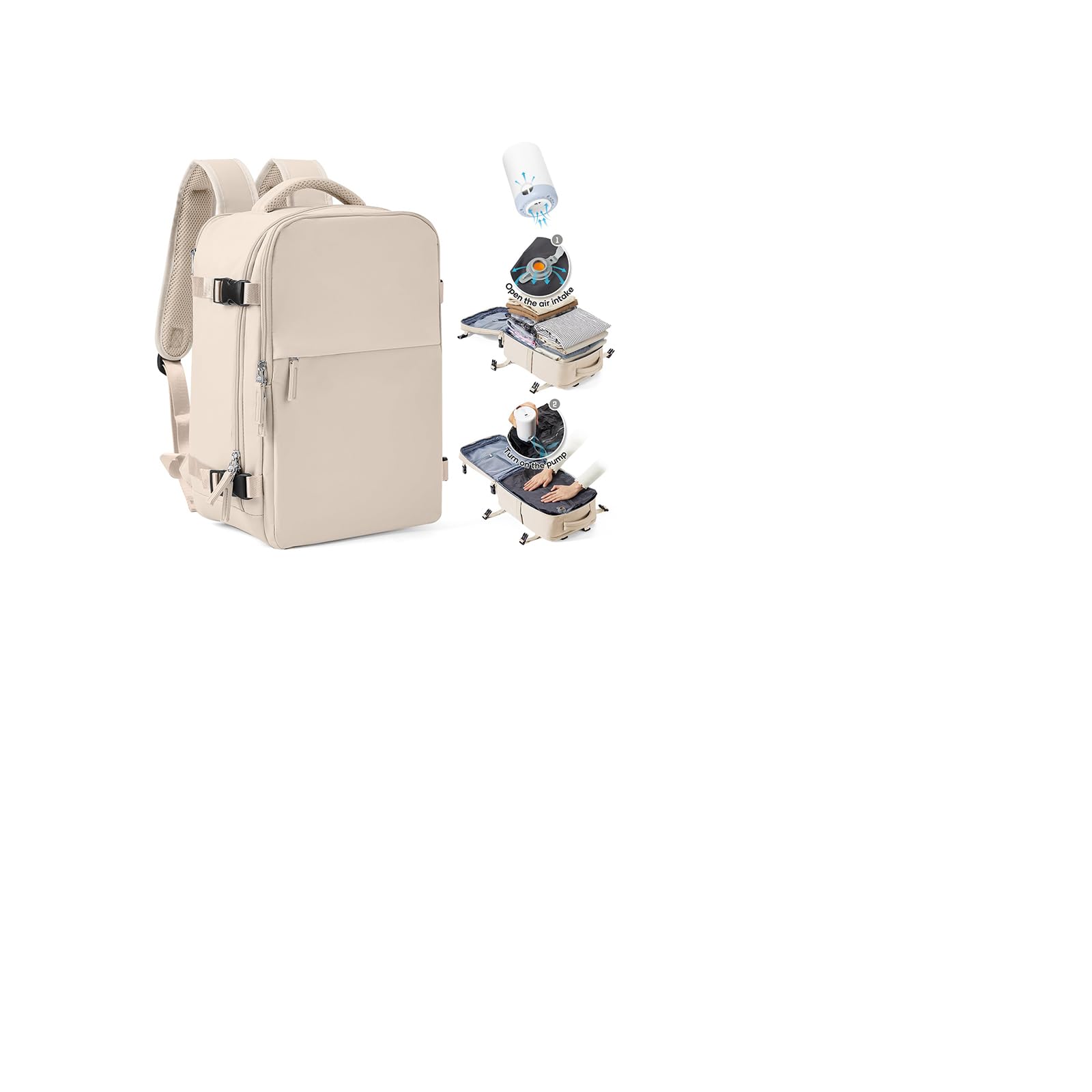 SZLX Zaino Ryanair 40x30x20 Sottovuoto con Pompa Zaino da Viaggio 40x30x20 Wizzair Bagaglio a Mano 40x20x25 Ryanair Donna Borse da Cabina per Easyjet 45x36x20 Uomo Zaino Laptop 14 Pollici Valigia