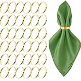 FrostyFlair Serviettenringe Gold, 20 Stück Exquisite Runde Serviettenringschnallen, Serviettenring für Familienessen, Hochzeiten & Feiertagspartys