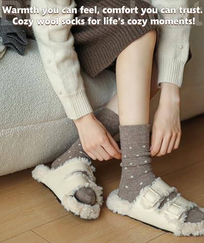 Image of IIG Winter Warm Wool Socks for Women Original Design Trendy Boot Socks Ideal Gift