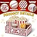 Movie Night Supplies Snack Trays with Handles Reusable Wooden Movie Gift Basket for Theater Popcorn Bucket Bowl Box Container Family Room Christmas Decor(Striped)