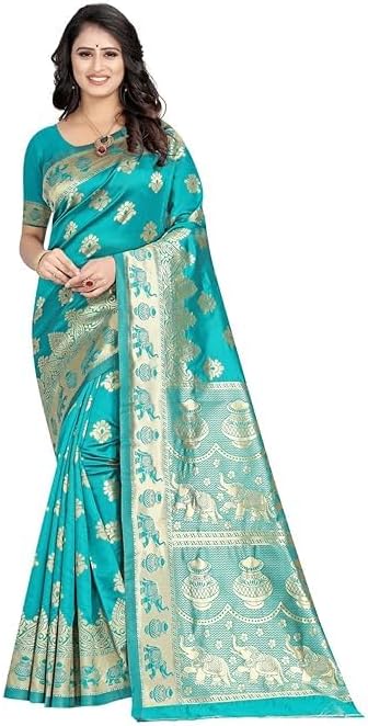 Women's Pure Kanjivaram Silk Saree Soft Design With Blouse Piece For Wedding (Pari9016-54)