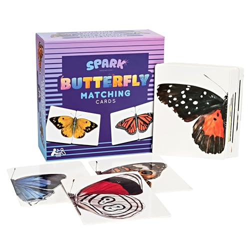 SPARK INNOVATIONS Butterfly Wings Memory Cards Game, Montessori Picture Cards, Educational Kids Game, Preschool Games, Homeschooling Materials, Matching Games, Classroom Must Have