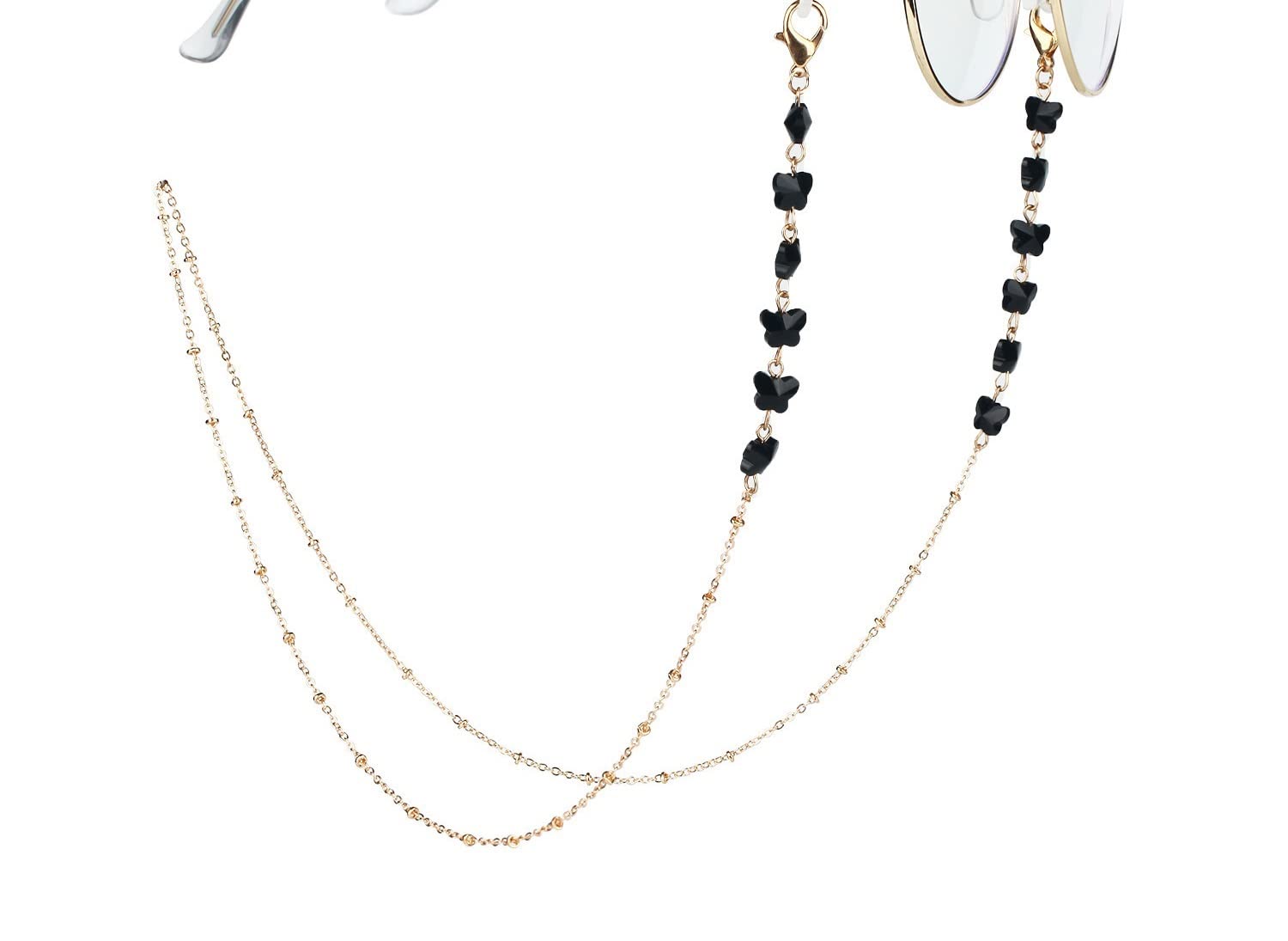EDDHAEDDHA Cadena de gafas con cordón para mujer, cadena de gafas de cristal de mariposa, retenedor de gafas de moda