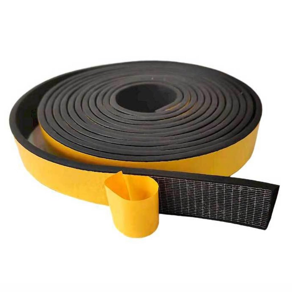 Striscia di Guarnizione in Schiuma di Silicone, Striscia sigillante in Schiuma di Gomma autoadesiva Piatta EPDM Nera 2-20 mm x 10-30 10 m(5mm x 15mm x 10M)