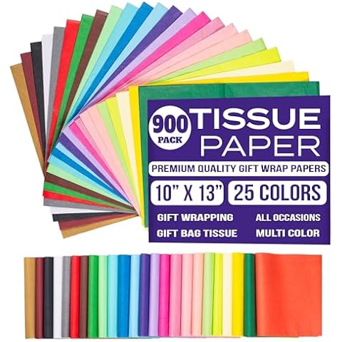 Purple Papers Multicolor Assorted Gift Tissue | 10x13 Inches Pack of 900 Sheets| Small and Medium Sizes for Holiday, Wrapping and Gifting Tissue Paper Needs Cover
