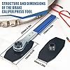 Brake Caliper Compression Tool, 730g Heavy-Duty Caliper Piston Compressor with 2 Hooks, Fits 1.37"-2.36" Pistons, Professional Brake Caliper Tool for Car Repair #1