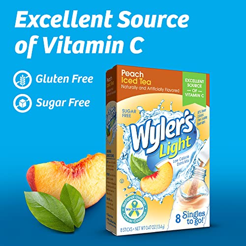 Singles To Go! 35367 Wyler'S Light Singles To Go Powder Packets, Water Drink Mix, 96 Single Servings, Peach Iced Tea thumb #2