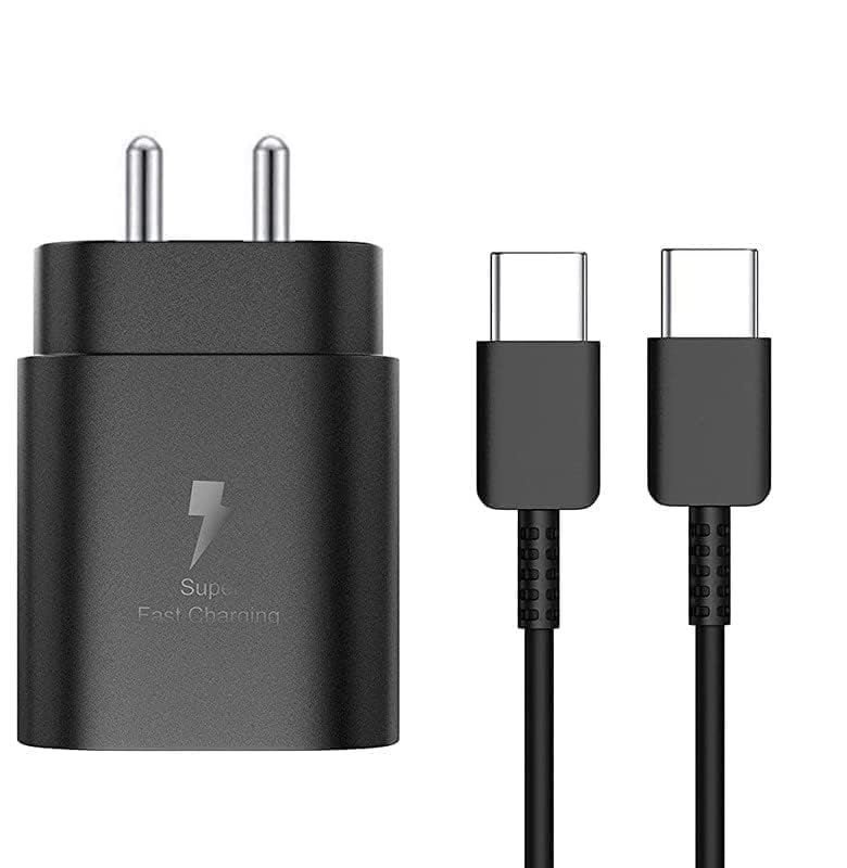Image of 25 Watt Super Fast Charging Adapter Cable, Compatible with Samsung S23, S23 Ultra, S23 Plus, Black