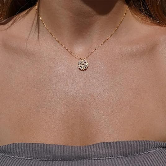 ziella Preserved Red Real Rose With 4 Leaf Clover Necklace,I Love You Necklace 100 Languages,To My Daughter Necklace for Women,Flowers Rose Birthday Gifts for Granddaughter/Niece Romantic-Red3