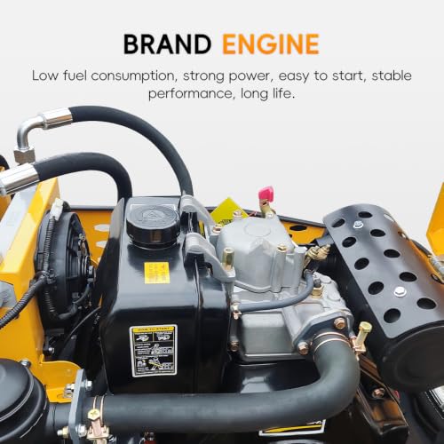 Image of MMS 1 Ton Double Drum Vibratory Road Roller, 13.5HP 420cc Gas Powered Fully Hydraulic Compactor, 27.6 in Drum with Water Spray System for Asphalt, Pavement, Driveways and Soil