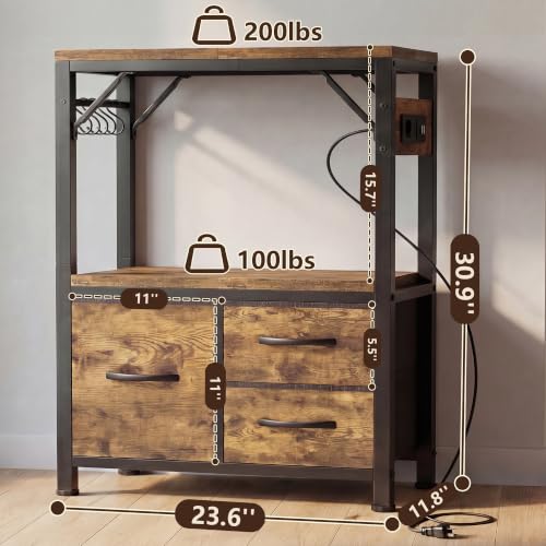 Image of Heybly 10-20 Gal Fish Tank Stand with Drawer, Power Outlet,200lbs HAS003SSR