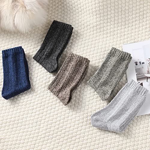 Image of Wool Socks for Women - Womens Wool Socks Winter Sock for men Warm Thick Knit Soft Vintage Casual Crew Sock