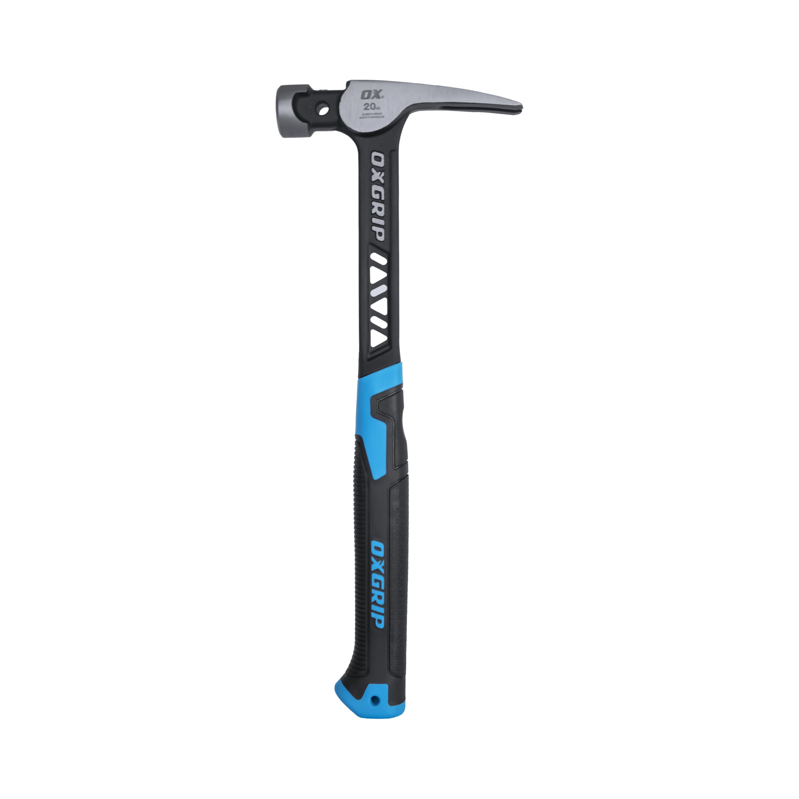 OX TOOLS Pro 20 Ounce Straight Claw Framing Hammer with Anti Vibration Neck | Steel Shaft & Comfort Grip | OX-P087320