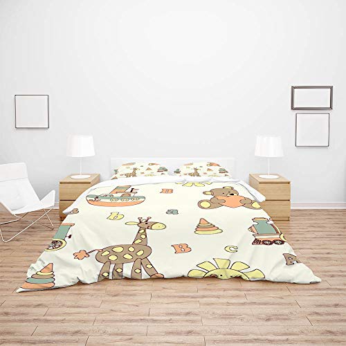 Housse de couette Pastel Long Twin avec 2 taies d'oreiller en polyester