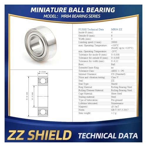 Roulements MR84 4x8x3 mm à billes pour outillage et micro moteurs - 4