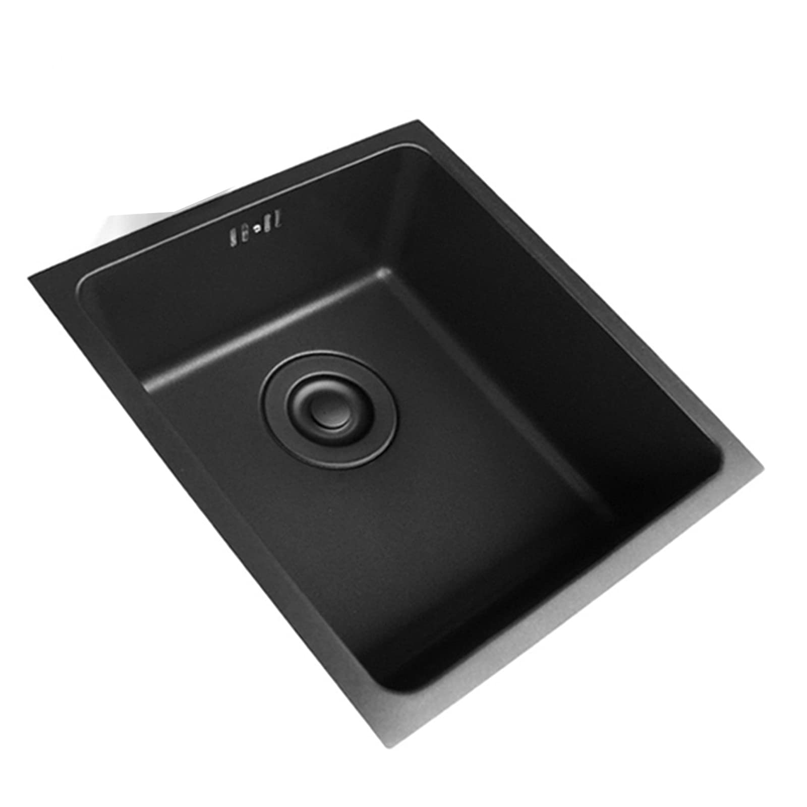 Lavello da Cucina Mono Vasca ad Incasso o da Appoggio, Materiale in Acciaio 304 con Set di Scarico ​e Filtro Anti Otturamento Inclusi, Colore Nero 34 * 38 cm
