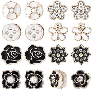 ASTER 8 Pairs Hijab Magnetic Pins - Strongest Commercial Strength Hijab Pins for Women, Flower Shaped Safety Pins Multi-Use Muslim Scarf Magnetic Hijab Buttons (Style-B)