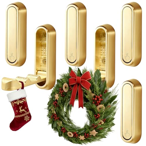 Fevont 6 Pack Folding Wall Hooks – Heavy Duty Gold