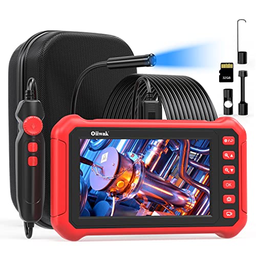 7" Ips Screen Endoscope Camera,6X Digital Zoom Borescope Inspection Camera Oiiwak 1080P Hd Ip68 Waterproof Sewer Snake Camera With 3800Mah Battery/Led Lights/Carrying Case/32Gb Card(3.5M/11.5Ft) #TOP10