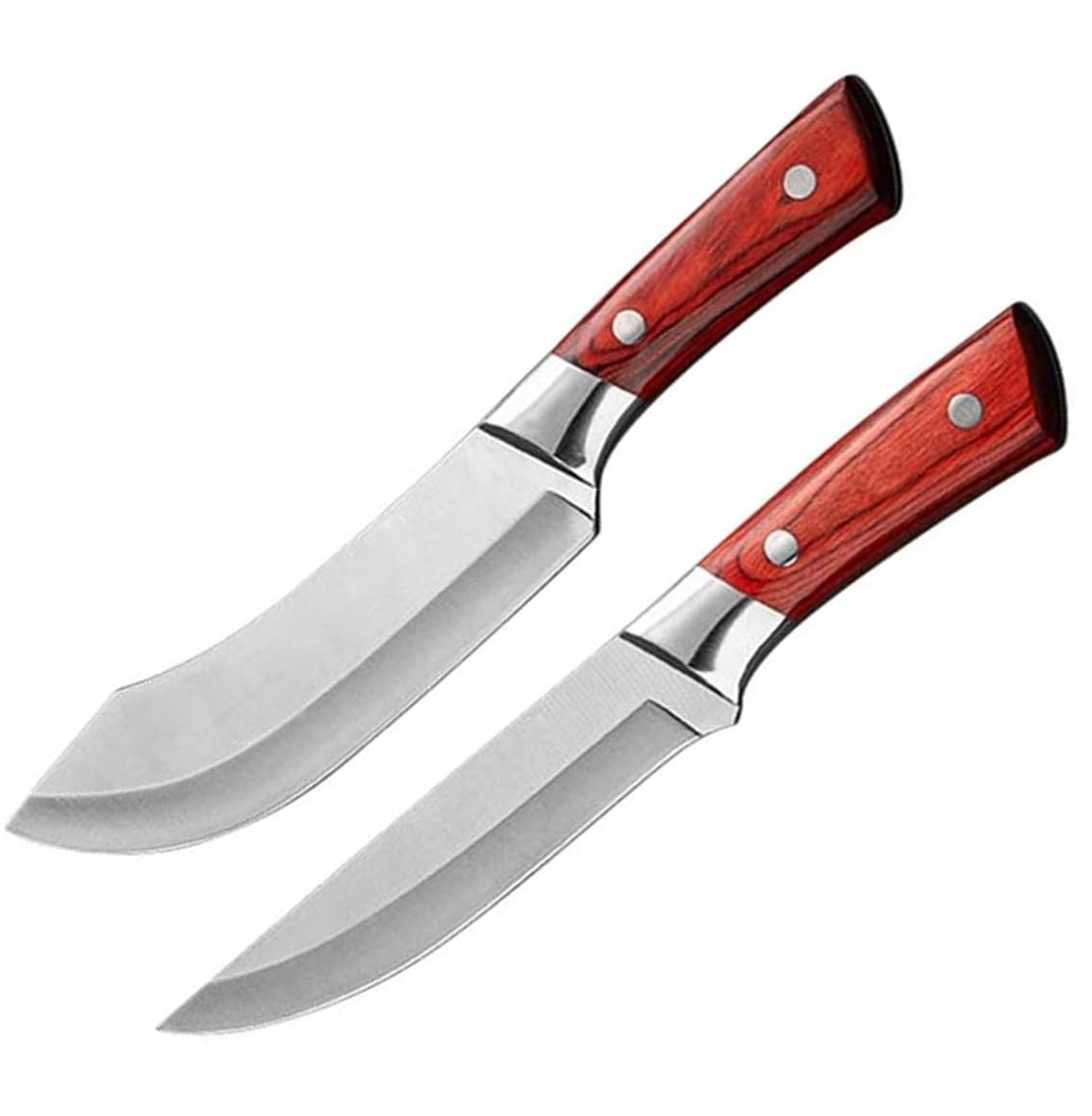 6.7 Inch High Carbon Chef Knife - Versatile Cooking & Butchering (Set Of 2), Silver