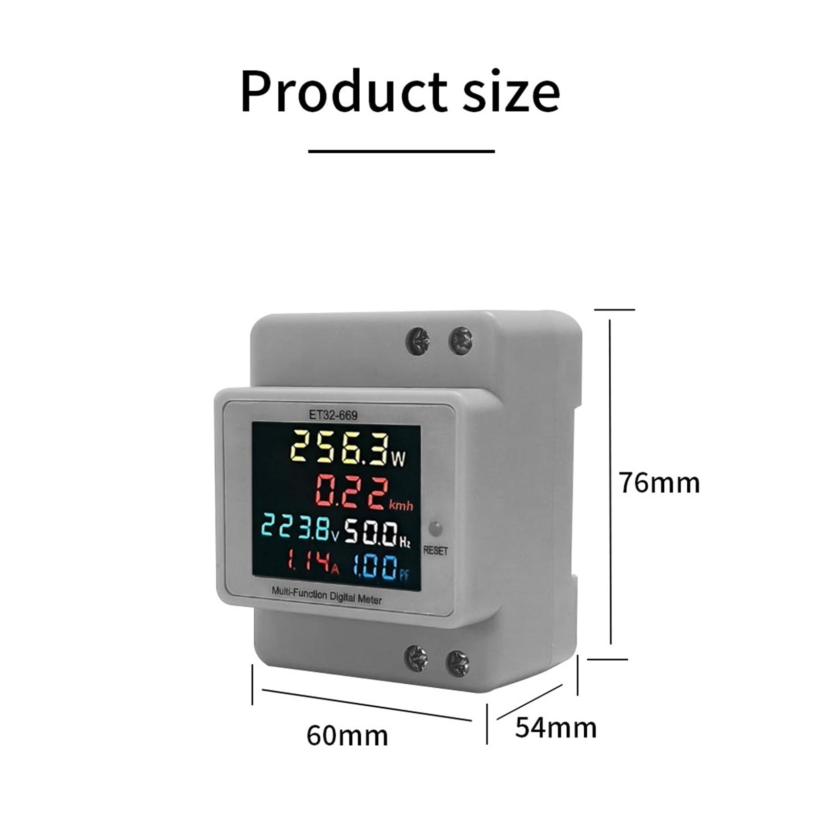 Medidor Contador De Energía Monofásico CA 45-65Hz Frecuencia Potencia Corriente Voltaje Eléctrico Carril Din Vatios Monitoreo De EnergíA