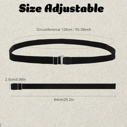 Ouligay 2PCS Adjustable Elastic Belts for Women Tucky Belt Crop Tops, Shirt Tuck Band Women Tucking Sweaters Shirts Elastic Stretch Belts for Womens to Change the Style of Your Tops (Black, White)