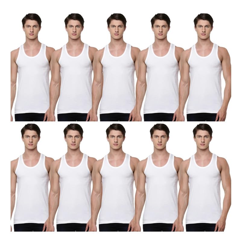 Image of INNERO Cotton Vest for Men | Classic Comfortable Sleeveless Men's Sando Vest Baniyan Ganji 100% Cotton