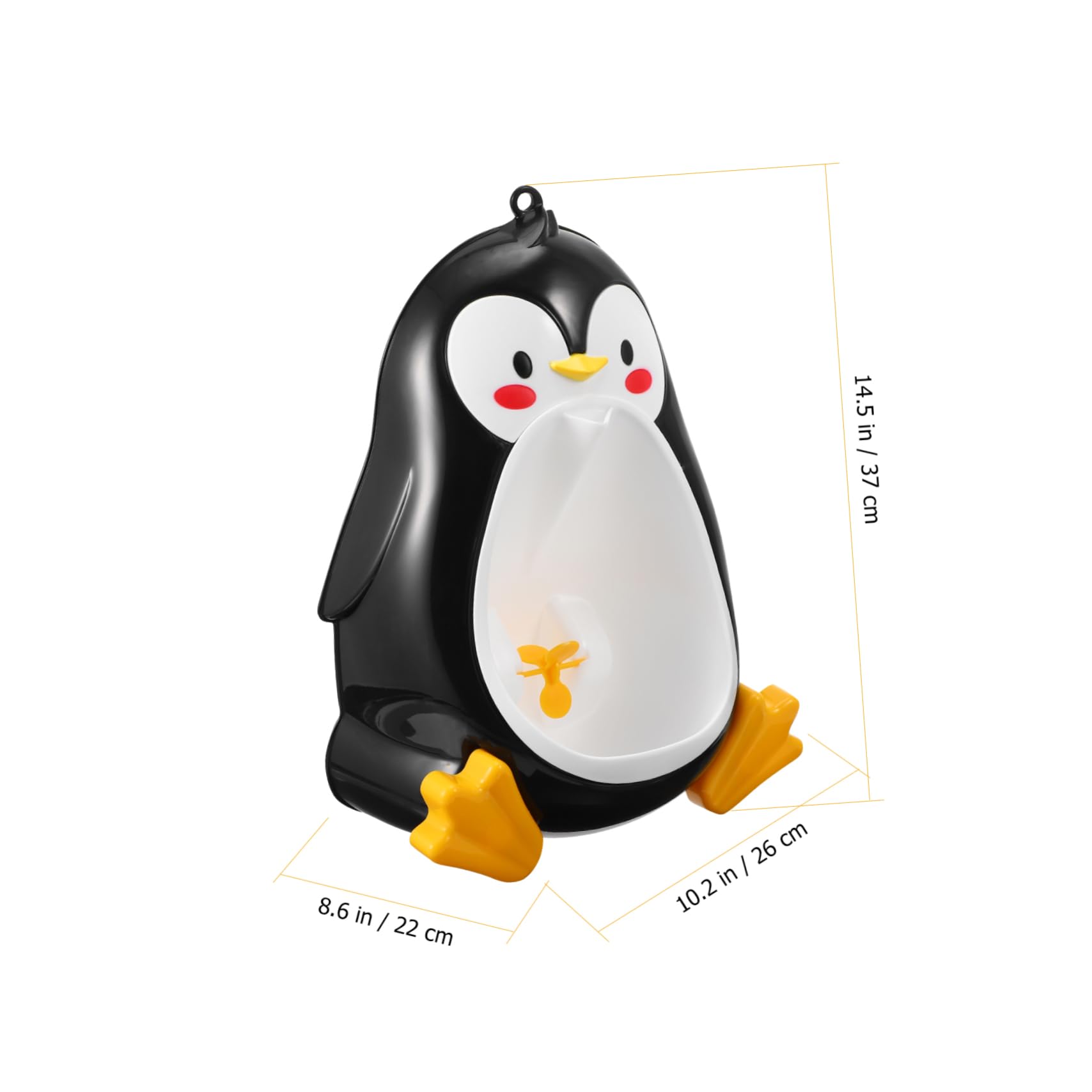 VICASKY Orinal Infantil Diseño de Pingüino, Montado en Pared, Optimización de Espacio, Material Pp Duradero, Adecuado para Baño de Niños y Entrenamiento