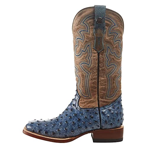 Women's Blue Ostrich Bone Top Boot3