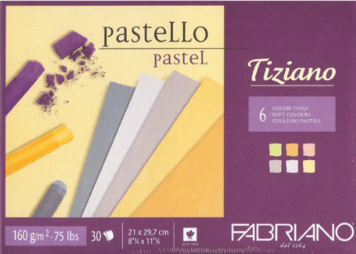 Di alta qualità pastello colorato Fabriano Tiziano DIN A4 30 fogli 160 Gr.