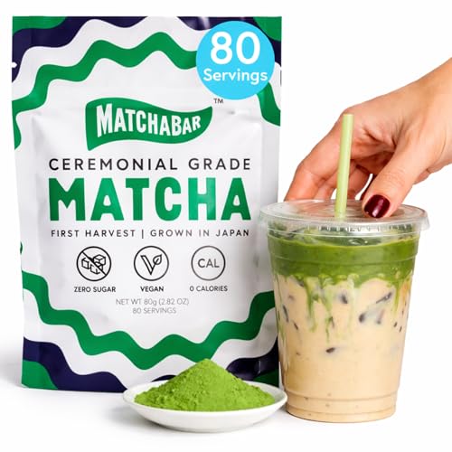 Matchabar Matcha Powder (80g) - Ceremonial Grade Authentic Japanese Matcha Green Tea Powder - Matcha...