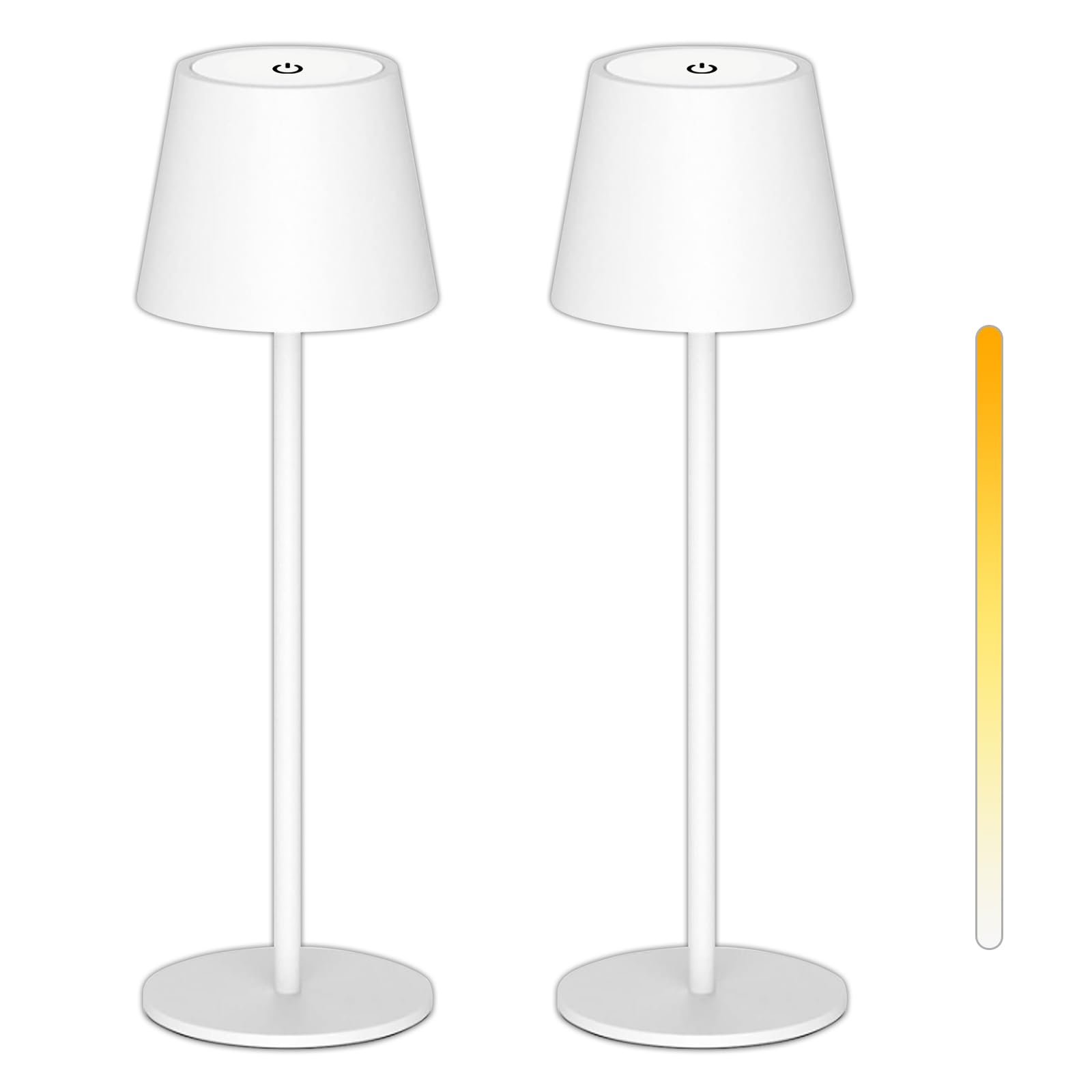 ANTILO Tischlampe Akku Kabellos Dimmbare LED Tischleuchte, 3000K/4000K/5000K, Metall für InnenAußen, Restaurant/Schlafzi