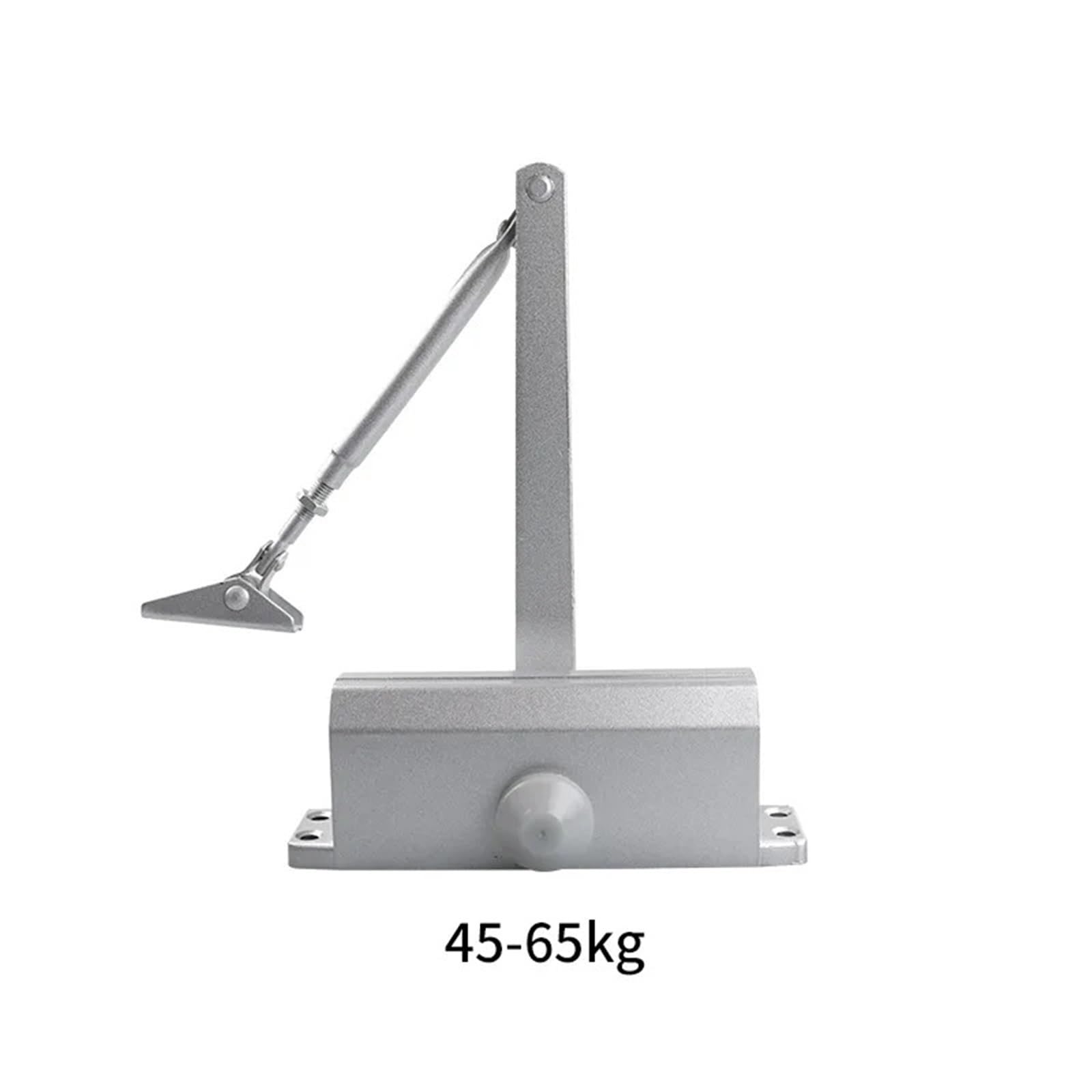 1 szt. Hydrauliczny samozamykacz do drzwi ze stopu aluminium, samozamykacz, z ramieniem ślizgowym, odpowiedni do ważenia 45-65 kg (srebrny)